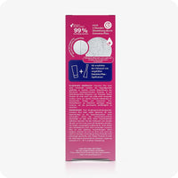For Conceive Plus Fertility Combo Lubricant 75ml + 16 Applicators (DE), back of 75ml fertility lubricant product box with diagram showing sperm viability, recommendation to use pre-filled applicators, and German-language instructions for clinical use, warnings, and storage, all set against a magenta background with white and blue highlights.