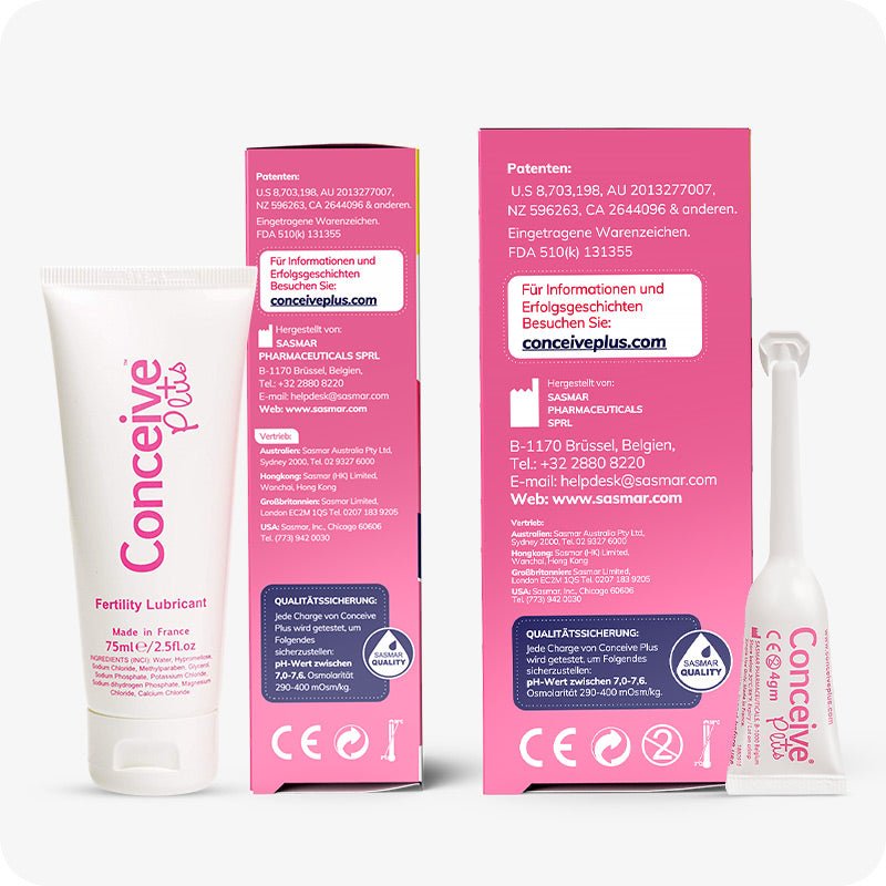 Fertility Combo Lubricant 75ml + 16 Applicators - Conceive Plus Europe