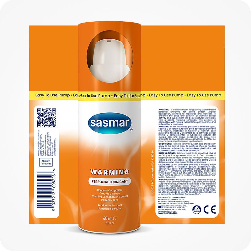 Sasmar Warming Personal Lubricant - Conceive Plus Europe